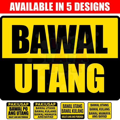 Laminated Bawal Utang Ngayon Signage A4 size .